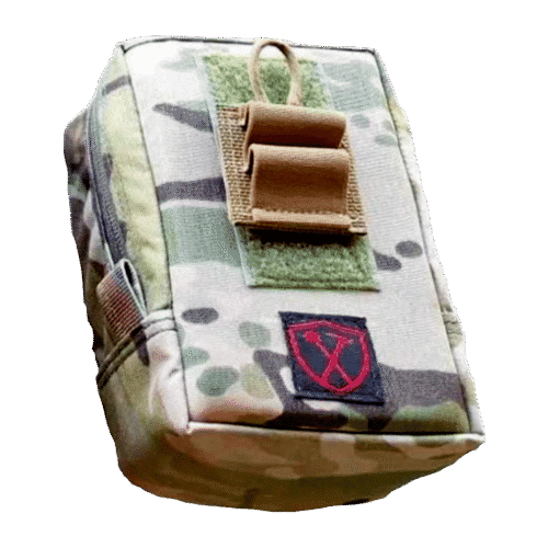 Aeon Tac Field Deployment Pouch for Monoculars in camo pattern.